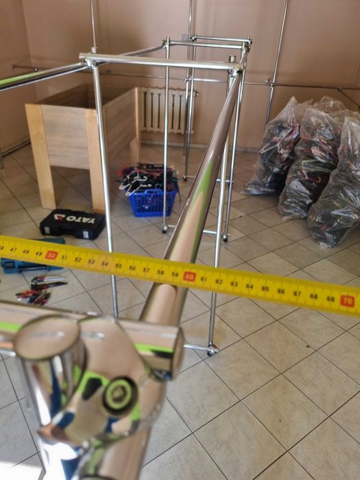 Wieszak stojak podwójny na ubrania wieszaki 400cm stojak regał gondola