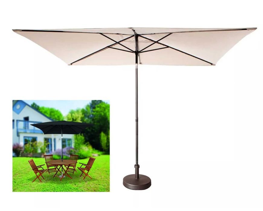 Parasol ogrodowy XXL 2x3m ochrona UV 60 prostokąt terrakota beż DEMO