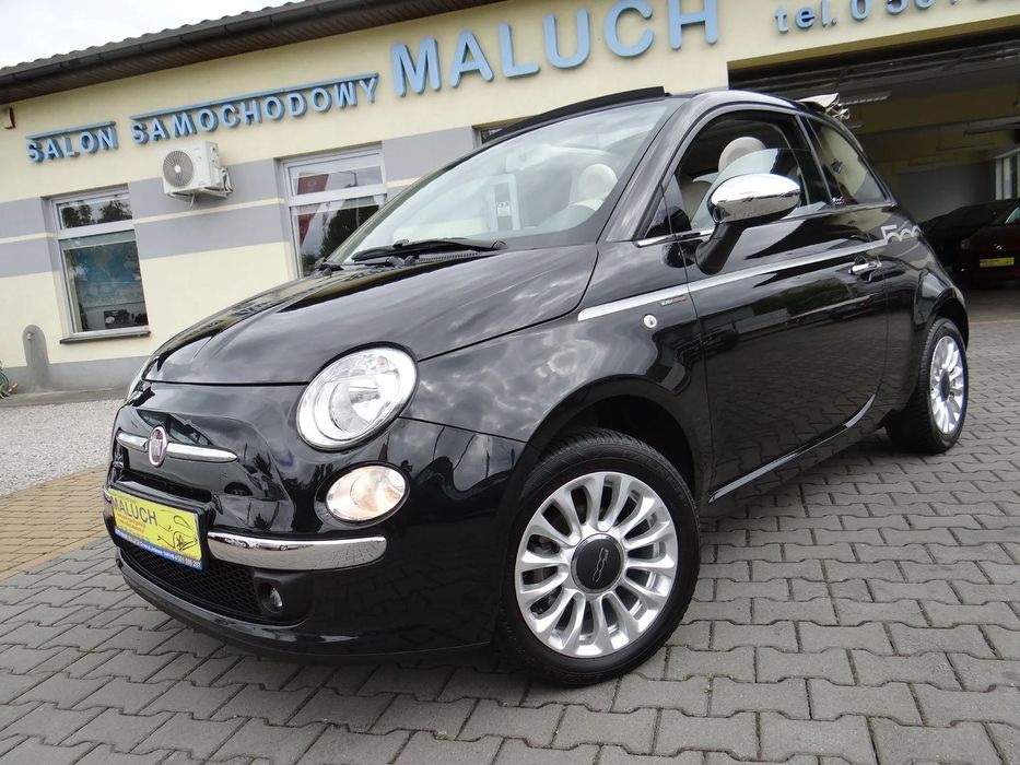 Fiat 500 1.2-8V-69KM*Lounge*Cabriolet*Black Edition*Chrom*Skóry*Śliczny Z Niemi