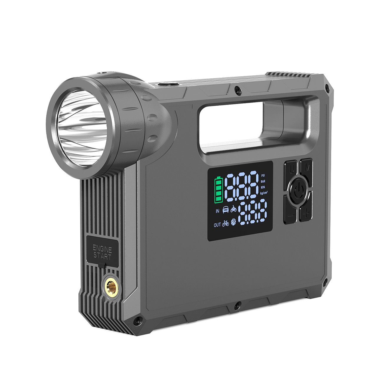 4w1 Rozruch auta Jump Starter + powerbank 8000mAh + kompresor +
