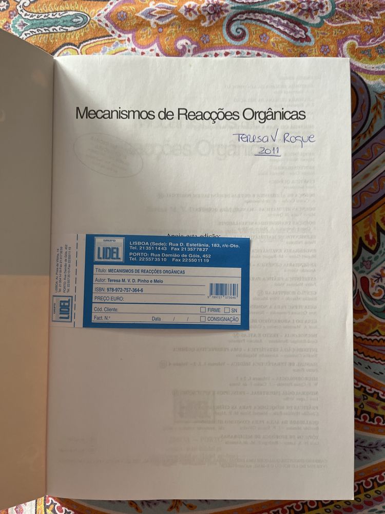 Livro de mecanismos de reacções orgânicas