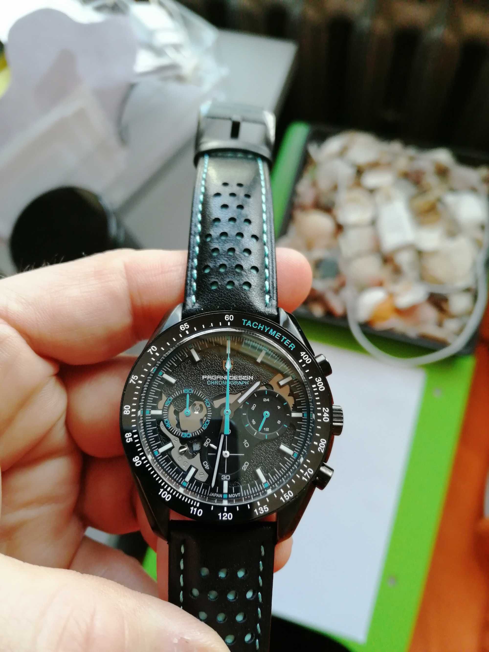 Zegarek Pagani Design Pd1779, chronograf, moonwatch, szafir, jak nowy