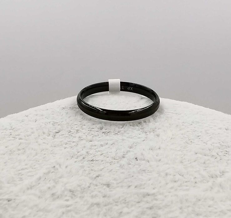 Pierścionek obrączka czarna stal chirurgiczna średnica 17 mm