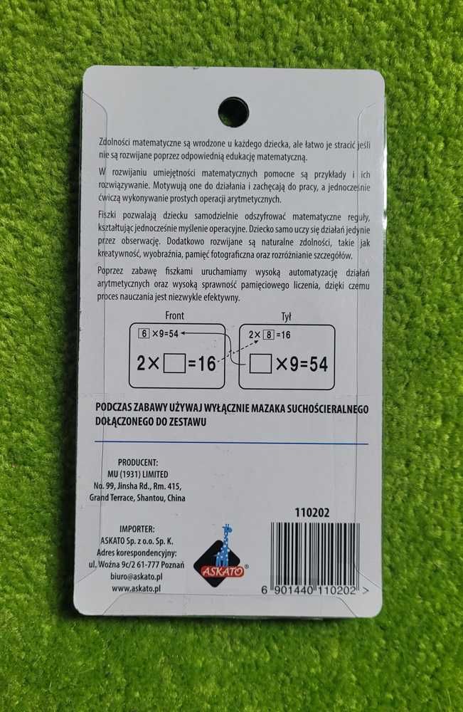 Askato Genialny Dzieciak fiszki matematyczne mnożenie