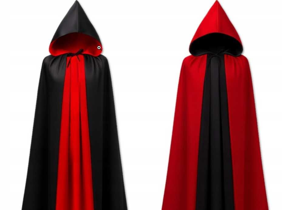 Peleryna Wampira Dwustronna Strój Kostium Na Halloween Dwukolorowa 140