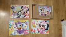 Puzzle drewniane 3 x 24 elementy Minnie Mouse