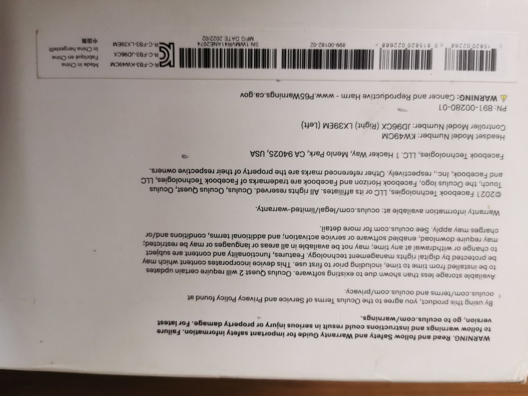 Gogle VR Oculus META QUEST 2 256GB