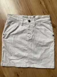 Biała spódnica mini jeansowa S