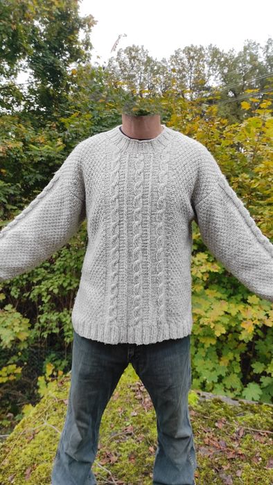 Sweter wełniany 100% wełna  b ciepły r Xl