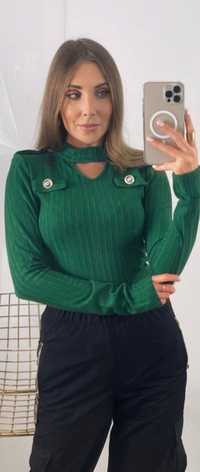 Golf sweter MORI zielony rozmiar xs