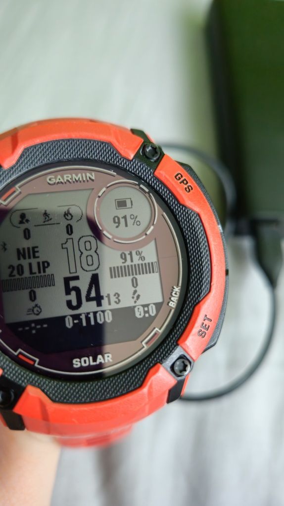 Garmin Instinct 2X Solar Czerwony