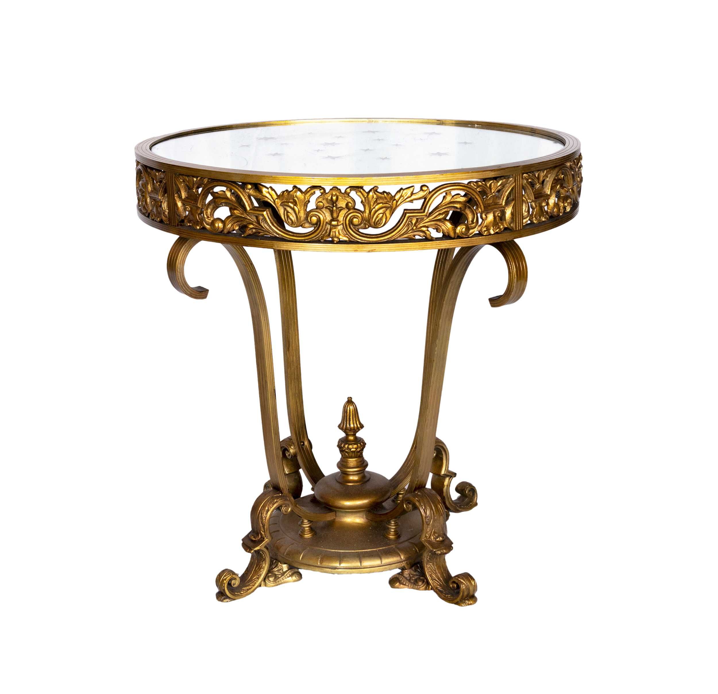 Mesa vidro bronze dourado moderno | Luís XV