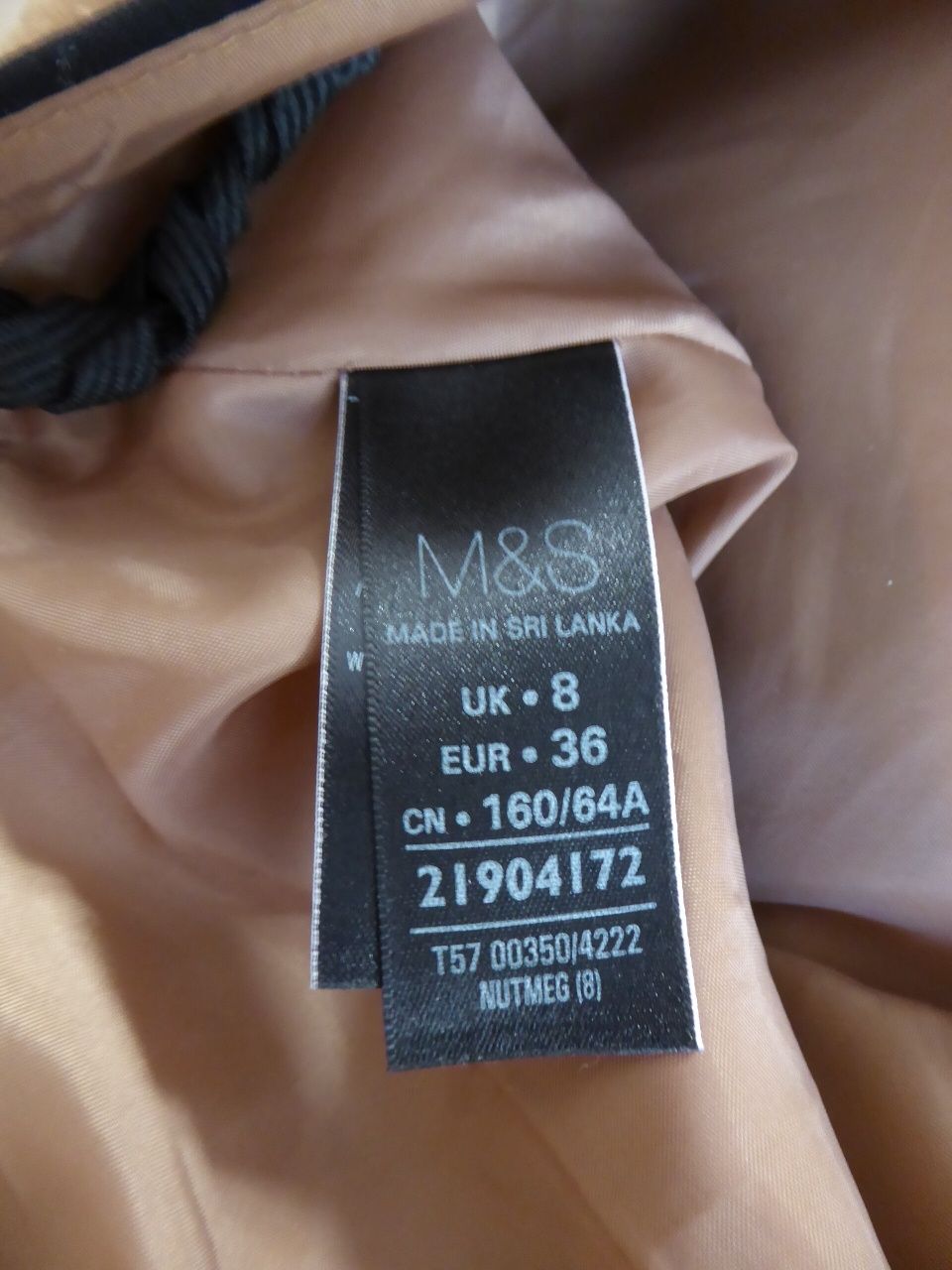 Prosta spódnica z wełną camel roz 36 M&S