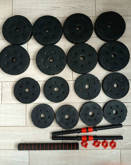 Zestaw ławka płaska i hantle