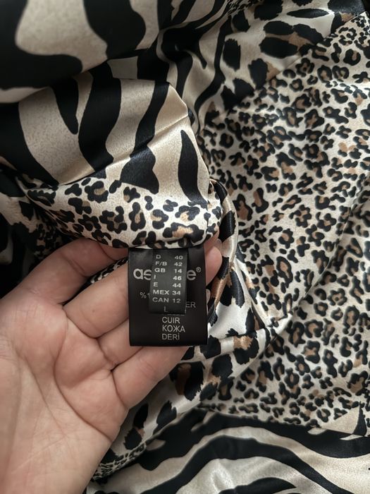 Шкіряна куртка з елементами замші