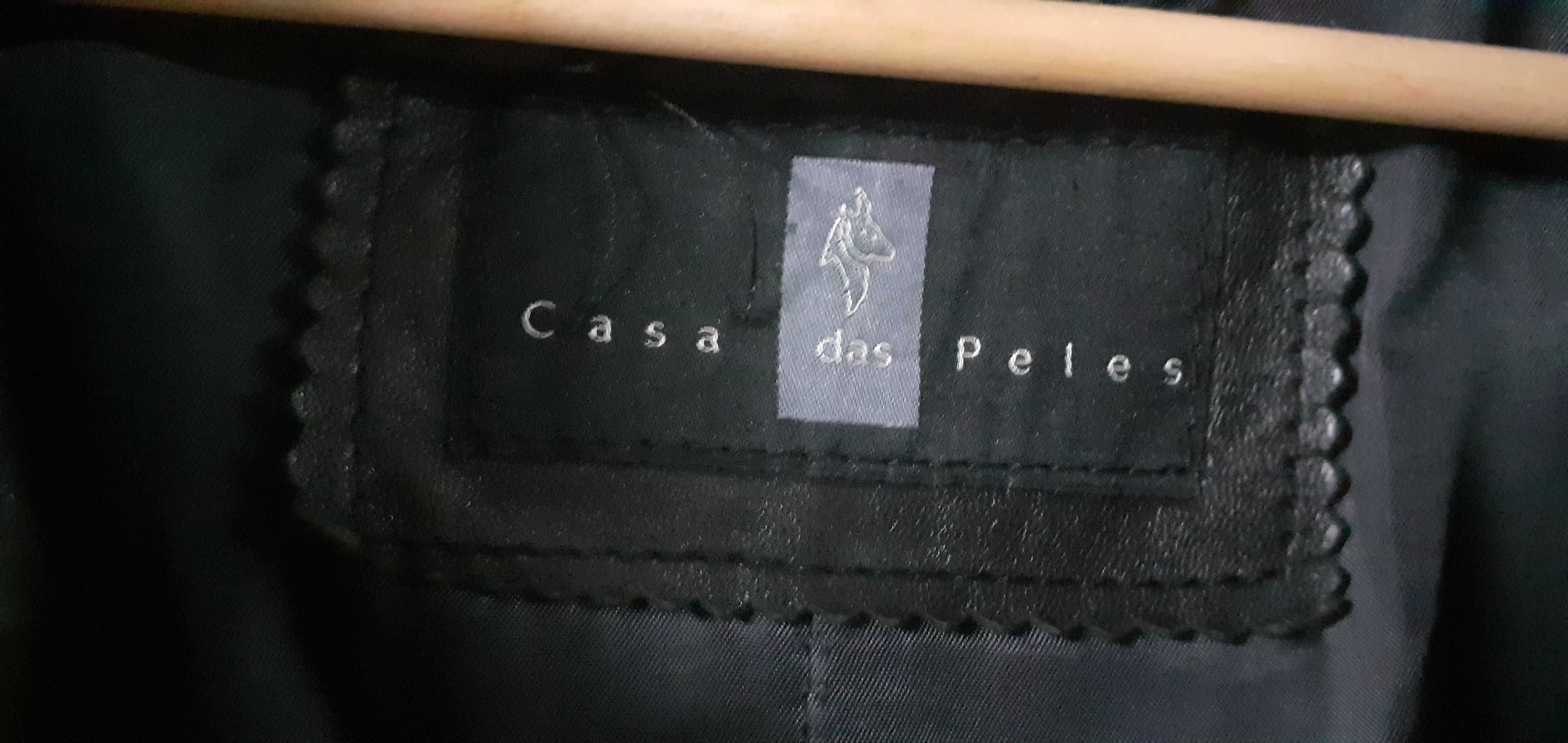 Casaco em pele preto homem