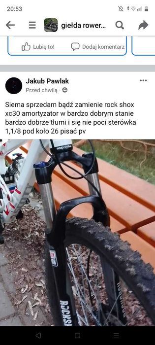 Rock shox xc30 bądź zamienie