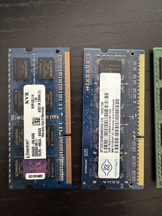 Memorias para portatil varias