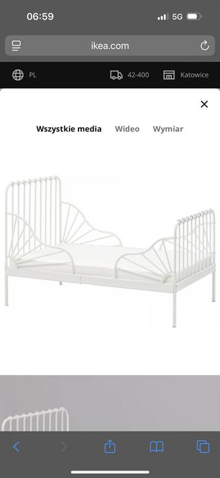 Łóżko metalowe dziecięce Ikea wraz z materacem