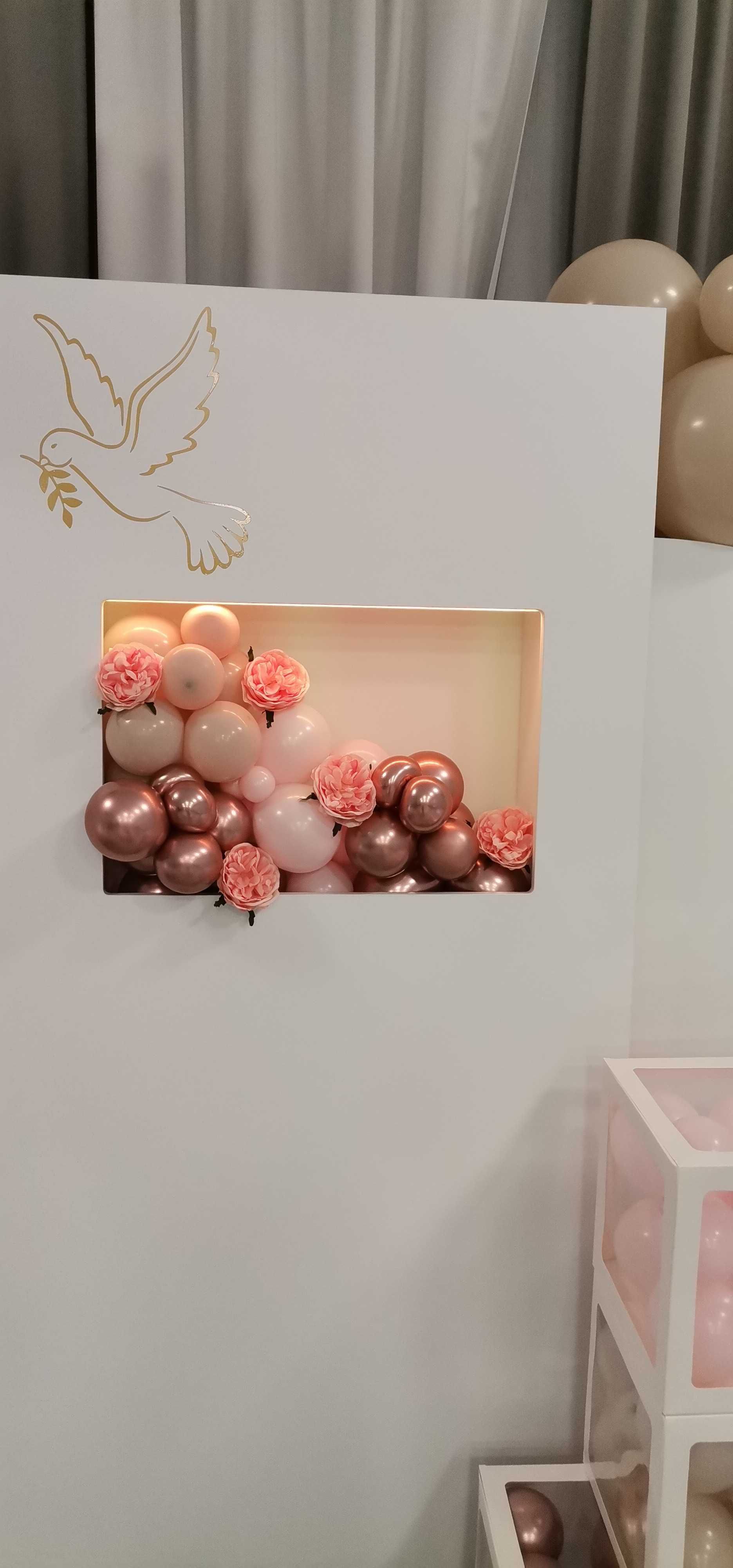Ścianka z wnęką/kieszenią na kwiaty/balony do dekoracji, wesele, komun