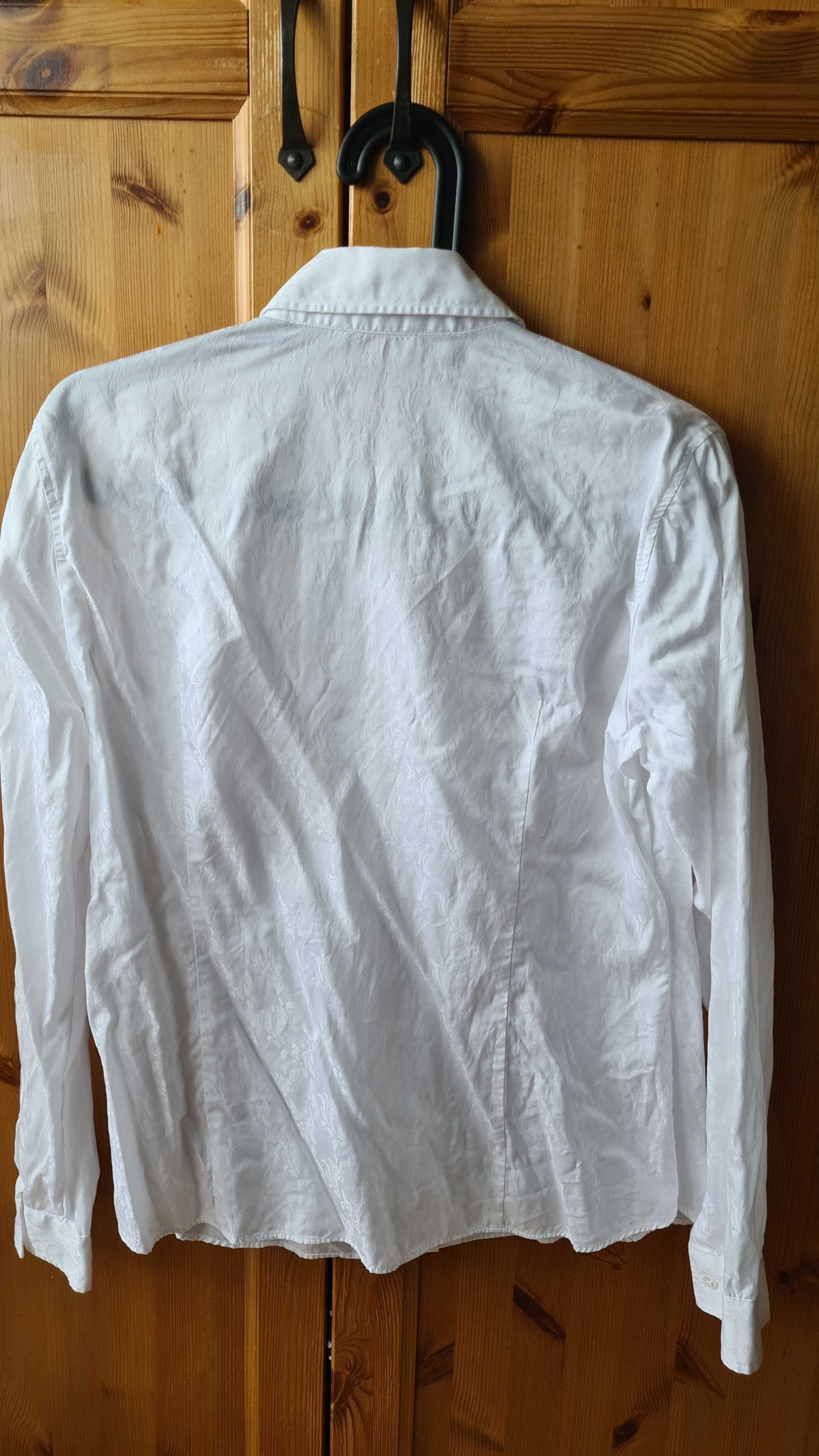 Koszula Lambert 100% bawełna, biała, mikrowzór, rozmiar 42, STAN BDB