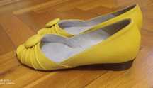 Buty baleriny 36 korda skóra naturalna odkryte palce