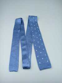 TM Lewin lniany jedwabny krawat knit w groszki wa05