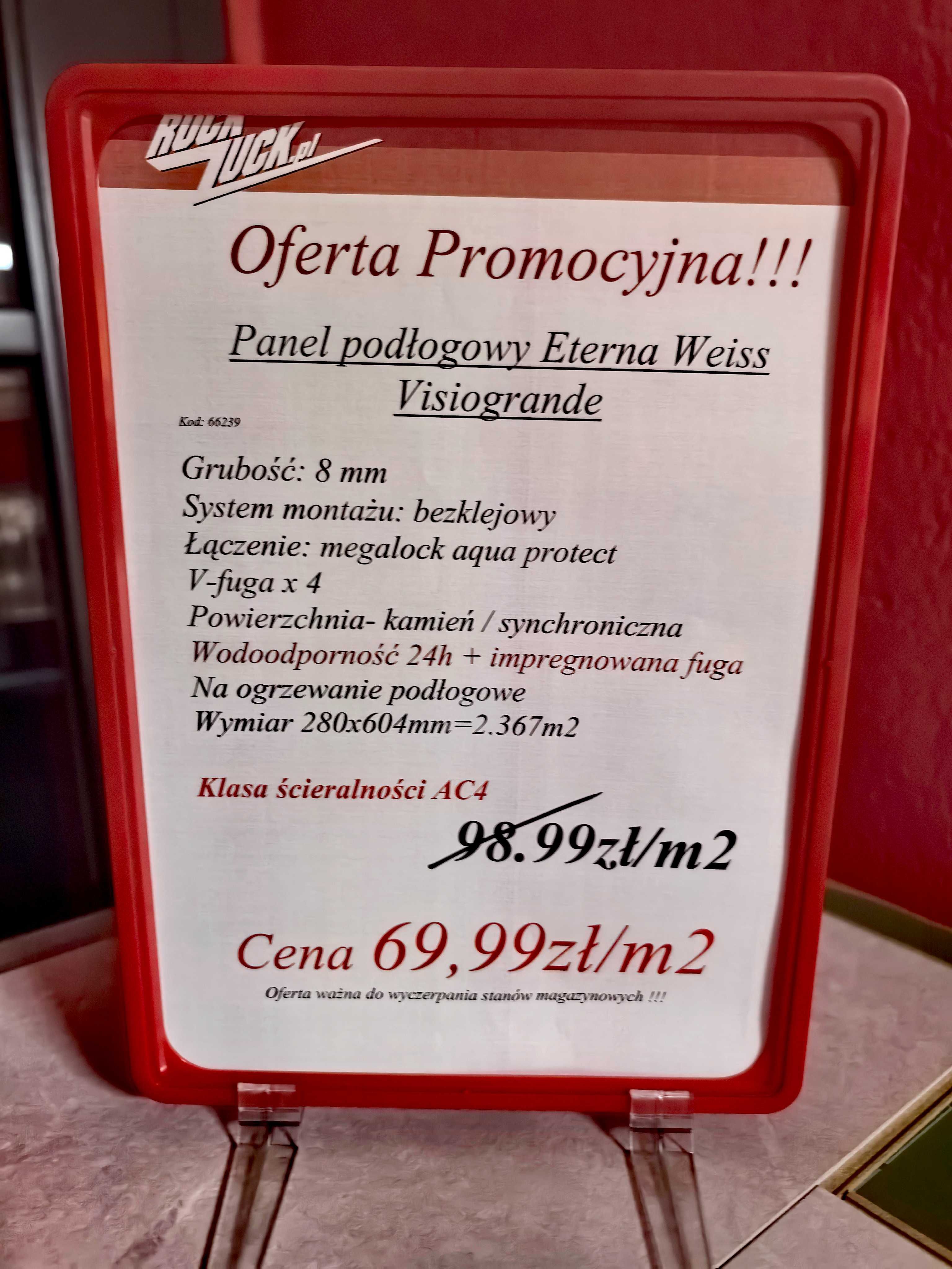 Panel podłogowy format płytki 280x604 Eterna Weiss Classen, 8mm, AC4