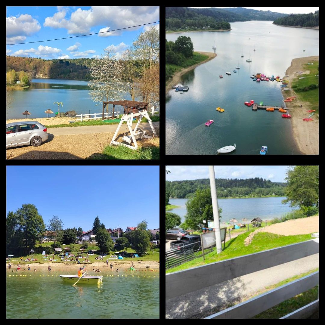 Domki cypel Zawóz blisko jeziora kąpieliska plaży solina bieszczady