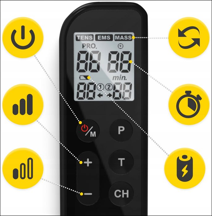 Bezprzewodowy elektrostymulator TENS 4fizjo 3w1 masażer