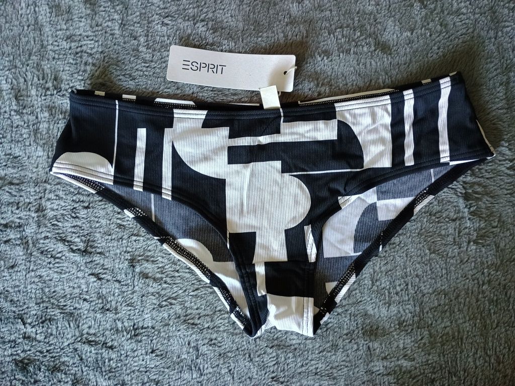 Dół od bikini Czarno białe geometryczne kształty Esprit