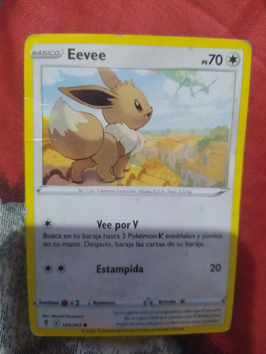 Eevee Pokémon carta Espanha 125/203 jogada-portes CTT grátis