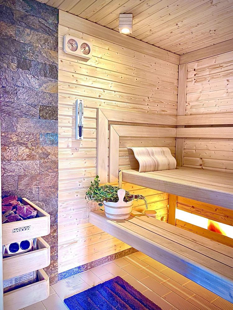 Sauna,   sauna fińska.   Łaźnia parowa,  Bania. 1 Ł