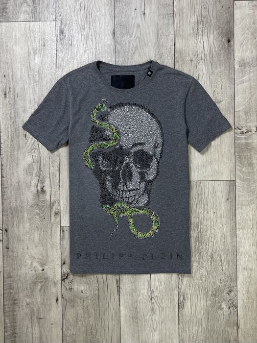 Philipp Plein футболка M размер спортивная серая с принтом оригинал