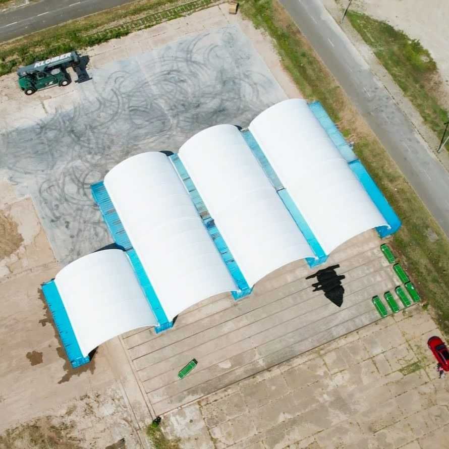 Zadaszenie kontenerów hala namiotowa 8x12 m wiata kontenerowa morskich