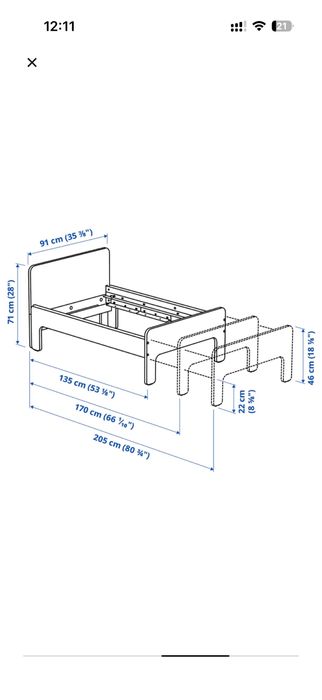 Łóżko dziecięce białe Släkt Ikea