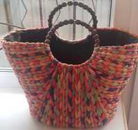 Плетеная сумка из соломы (рогозы)