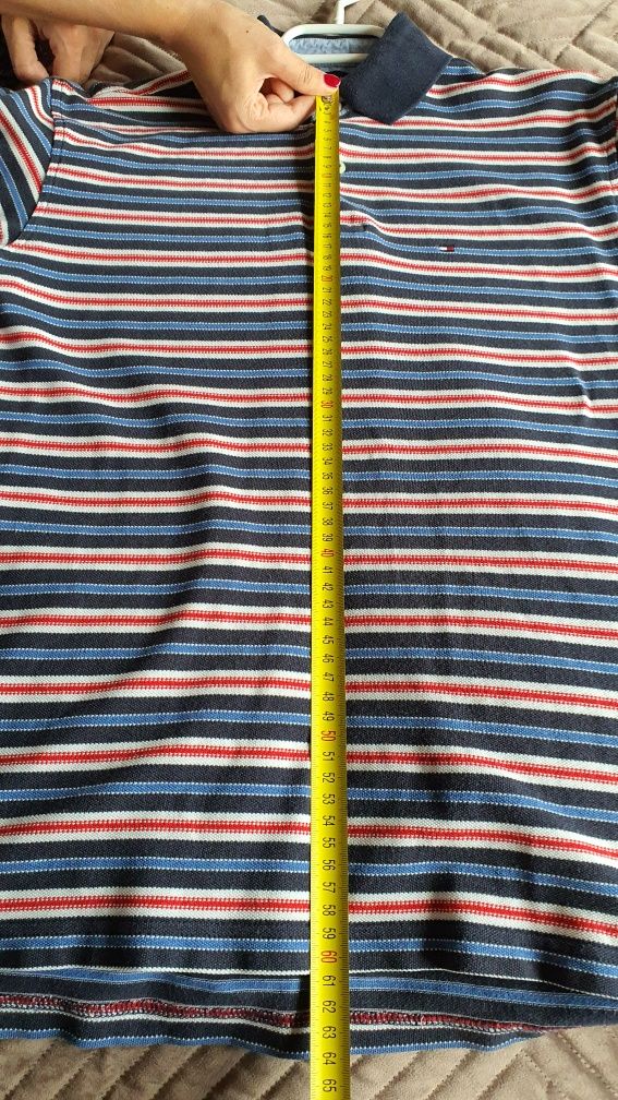 Koszulka polo Tommy Hilfiger w paski, oryginalna, dobry stan