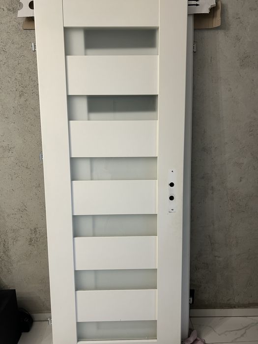 Drzwi białe szybki zestaw 3 pary