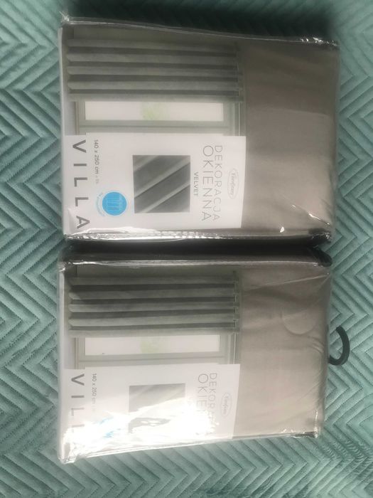 Zasłony przyciemniające szare 140x250 cm na przelotki