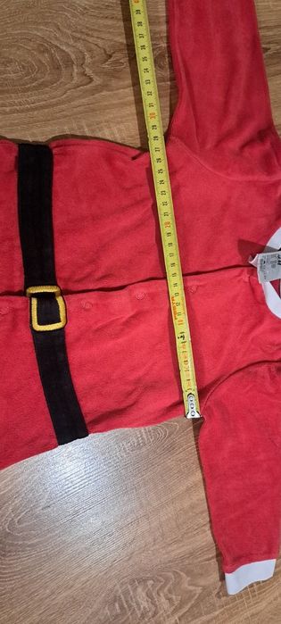 Pajacyk, piżamka świąteczna, kombinezon, Hm, 86, strój mikołaja