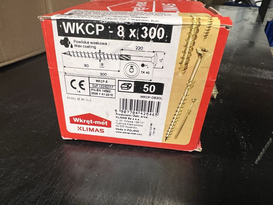 Wkręty ciesielskie 8x300 TORX talerzowe 50szt