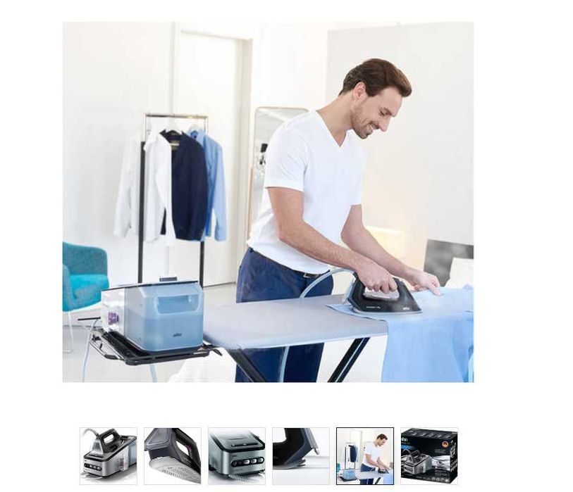 Ferro com Caldeira BRAUN CareStyle 7 + Mesa de Engomar da Marca Braun