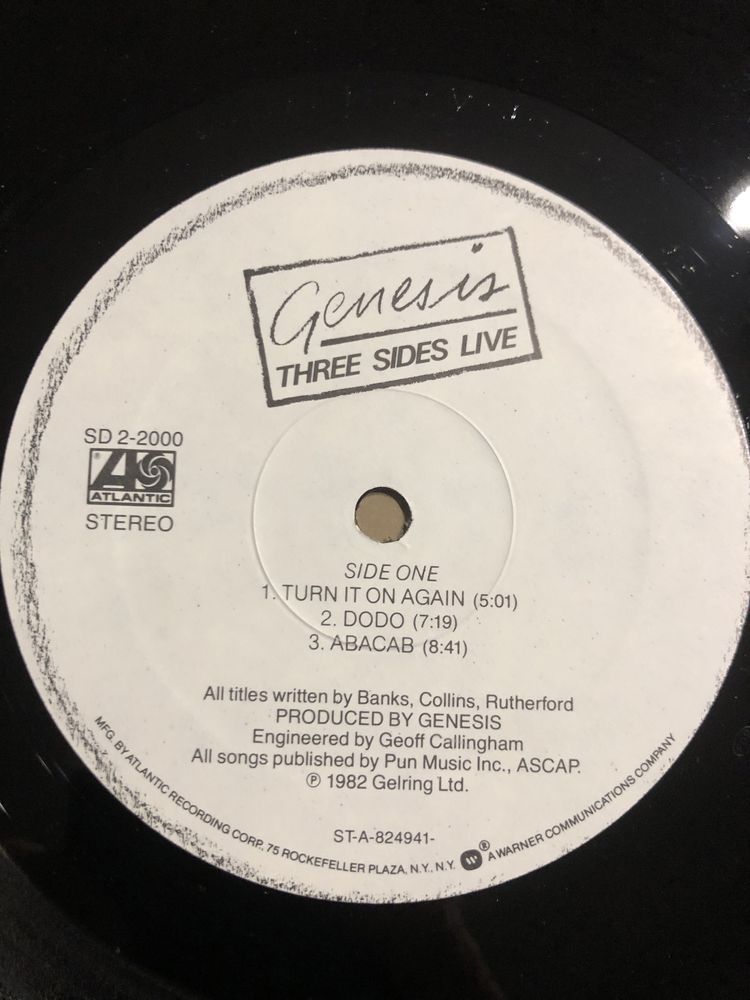 Genesis Three Sides Live USA EX++ 2 LP