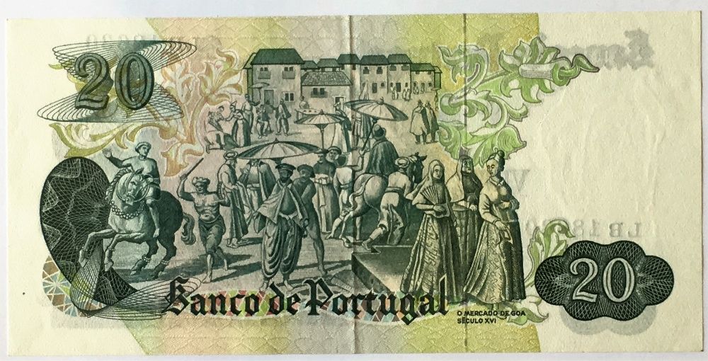 Nota 20 escudos UNC Portugal. Ch. 8 de 27/6/1971