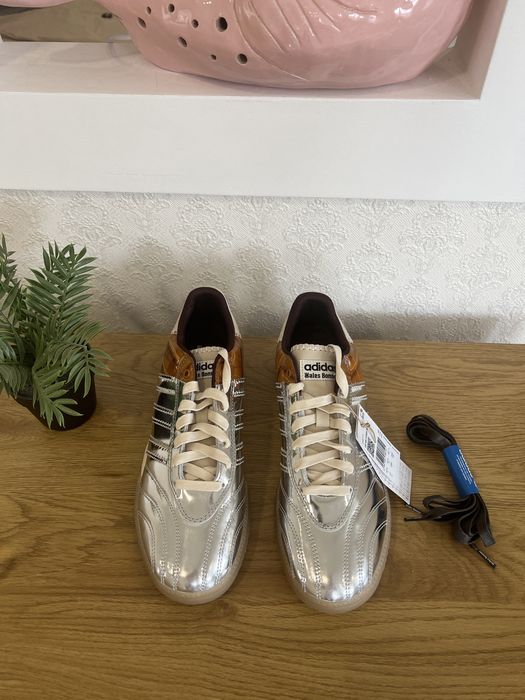 Оригінальні кросівки Adidas Samba x Wales Bonner Mettalic Silver