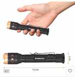 Latarna Ręczna LED aluminiowa zoom+baterie 2x AAA 150LM Duracell 13 cm