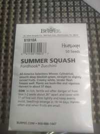 Семена кабачка цукини Summer Squash 10 пачек по 50 шт USA