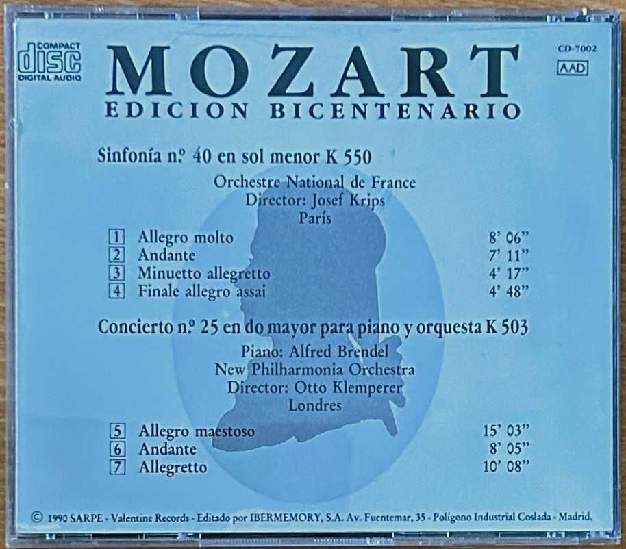 Mozart - Bicentenary edition - Symphonies N.40-K550 and N.25-K503 - CD