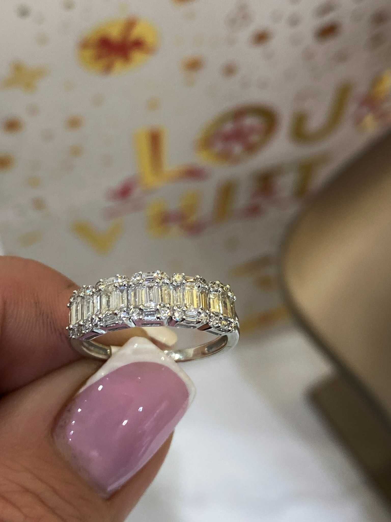 Obrączka Infinity bagiety diamenty 1.00 CT Certyfikat HRD
